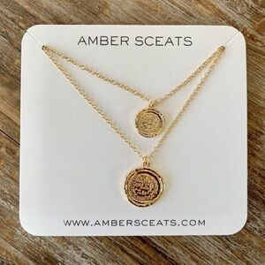 Amber Sceats Gold Double Pendant Necklace